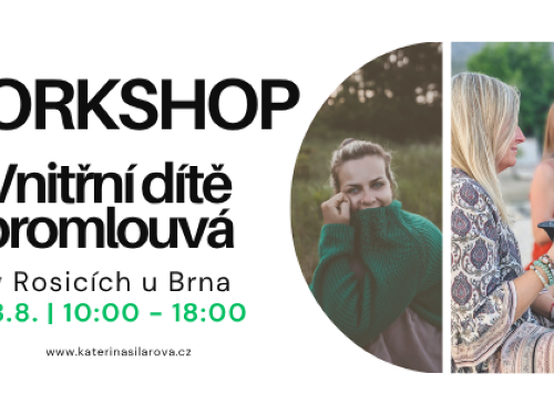 Plakát události celodenní prožitkový workshop ~ seminář; Vnitřní dítě promlouvá
