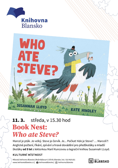 Plakát události Book Nest: Who ate Steve?