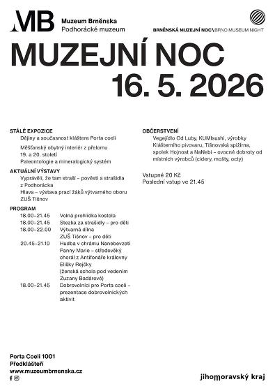 Plakát události Muzejní noc v Podhoráckém muzeu
