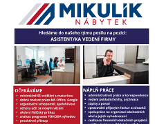 NÁBYTEK MIKULÍK s.r.o. nabízí práci na pozici Asistent/ka vedení firmy v obci Vranovice