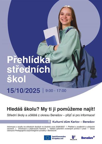 Plakát události Přehlídka středních škol v Benešově