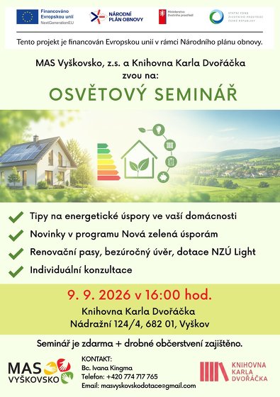 Plakát události Tipy na energetické úspory v domácnosti aj.
