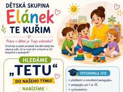 Elánek pro rodinu, z.s. nabízí práci na pozici Vychovatelka dětí předškolního věku v obci Kuřim