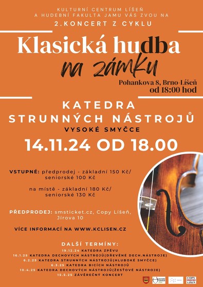 Plakát události Klasická hudba na zámku (Katedra strunných nástrojů)
