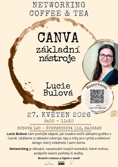Plakát události Networking Coffee & Tea s Lucií Bulovou