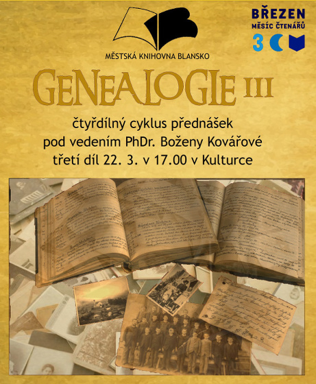 Plakát události Třetí přednáška z cyklu Genealogie III