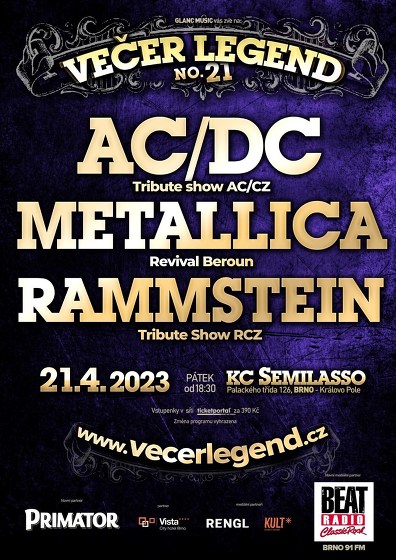 Plakát události Večer legend 21 - ve stylu Hard and Heavy
