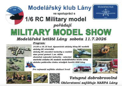 Plakát události Lánské letní polétání a Tanková bitva RC modelů tanků Ostfront 1943