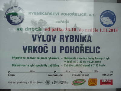 Plakát události Výlov rybníka Vrkoč u Pohořelic