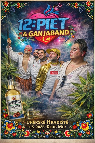Plakát události 12:piet + Ganjaband