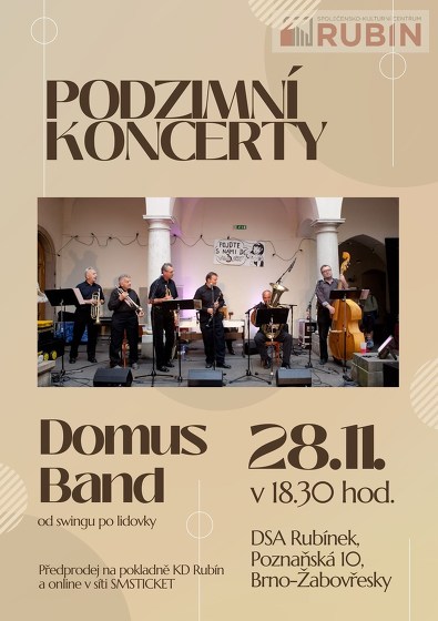 Plakát události Podzimní koncerty - DOMUS BAND