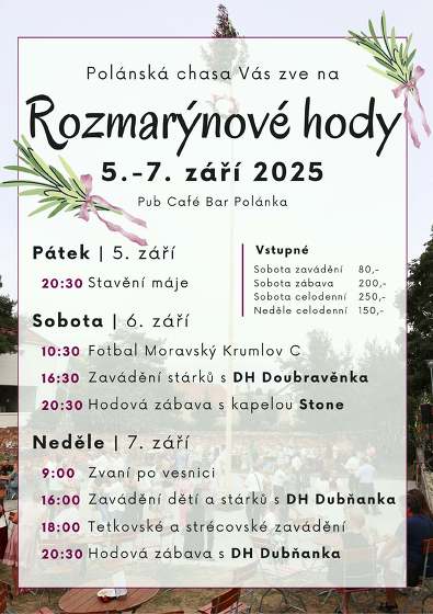 Plakát události Tradiční rozmarýnové hody v Polánce