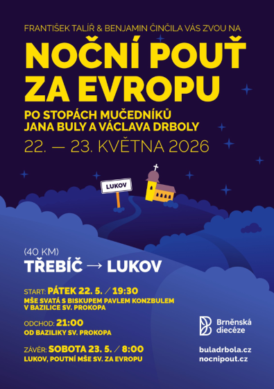 Plakát události Noční pouť za Evropu