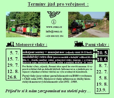 Plakát události Jízdy motorových a parních vlaků 5.7.-23.9.