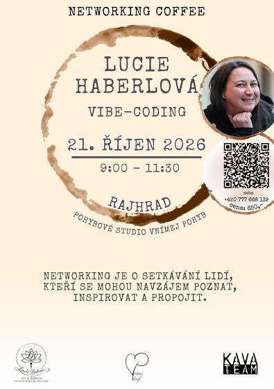 Plakát události Networking Coffee s Lucií Haberlovou