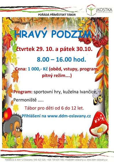 Plakát události Hravý podzim - příměstský tábor