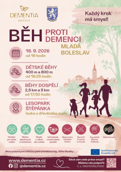 Plakát události Běh proti demenci Mladá