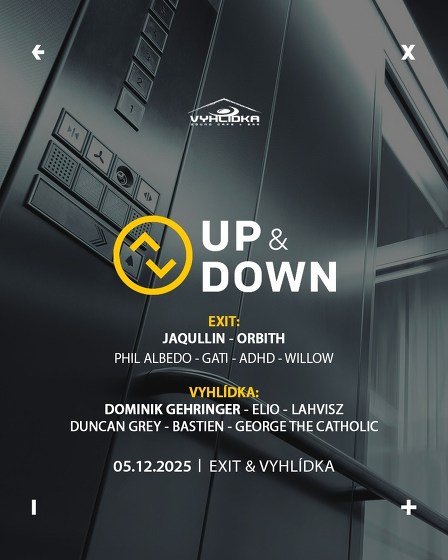 Plakát události Up & Down (EXIT x Vyhlídka)