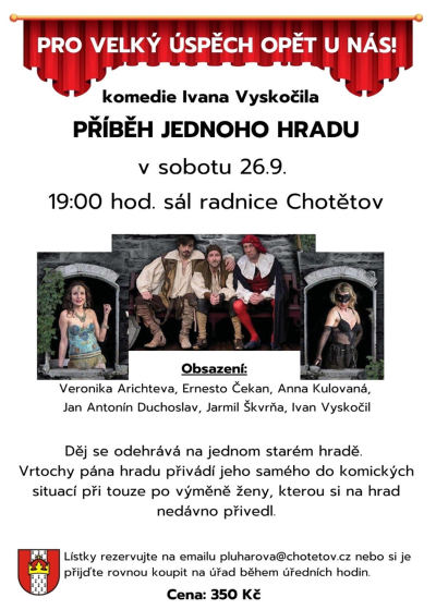 Plakát události Příběh jednoho hradu - komedie Ivana Vyskočila