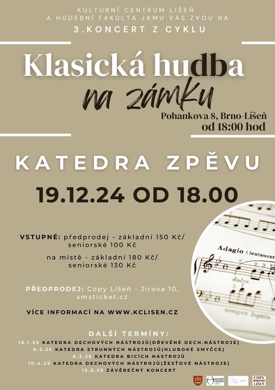 Plakát události Klasická hudba na zámku (Katedra zpěvu)