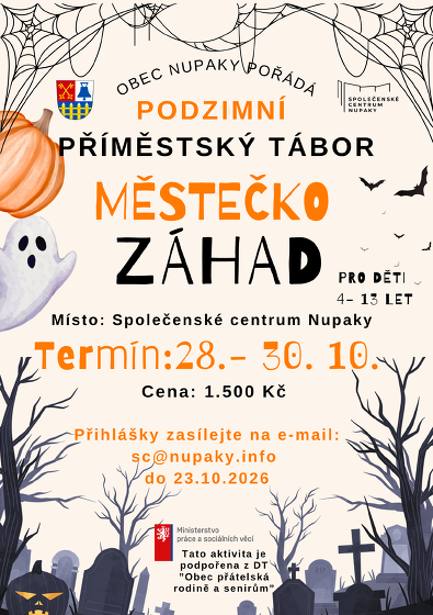 Plakát události Příměstský podzimní tábor - Městečko záhad