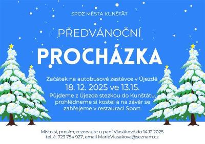 Plakát události Předvánoční procházka, Kunštát