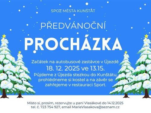 Plakát události Předvánoční procházka, Kunštát