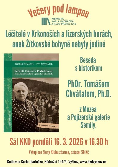 Plakát události Večery pod lampou: Léčitelé v Krkonoších a Jizerských horách, aneb žítkovské bohyně nebyly jediné