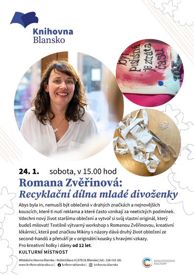 Plakát události Romana Zvěřinová: Recyklační dílna mladé divoženky