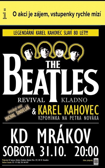 Plakát události Koncert Karel Kahovec, Michal Šindelář, The Beatles Revival