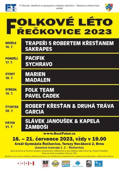 Plakát události Pacifik - Sychravo - Folkové léto Řečkovice 2023