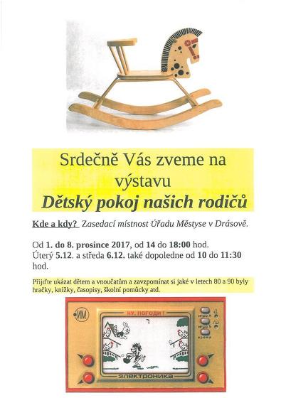 Plakát události Výstava Dětský pokoj našich rodičů 1. - 8. 12.