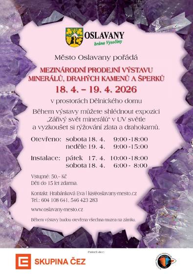 Plakát události Mezinárodní prodejní výstava minerálů, drahých kamenů a šperků