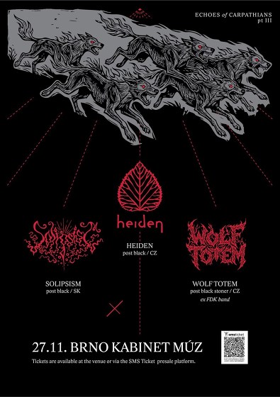 Plakát události Heiden × Solipsism × Wolf Totem