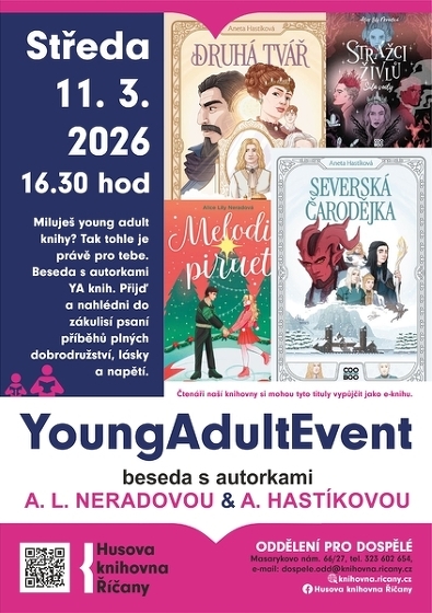 Plakát události YoungAdultEvent v říčanské knihovně