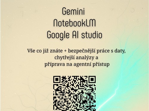 Plakát události Gemini a další nástroje od Google - prakticky, efektivně