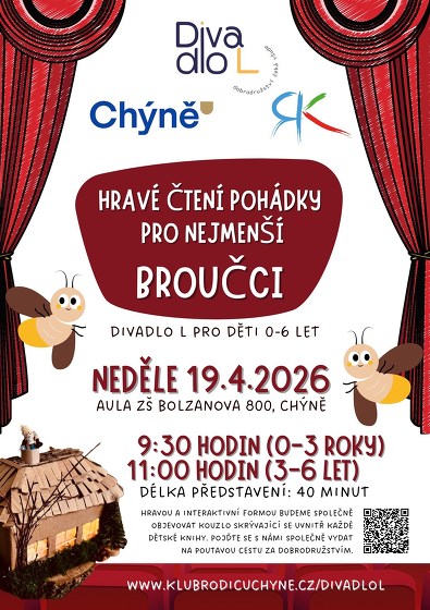 Plakát události Hravé čtení pohádky Broučci (Divadlo L)