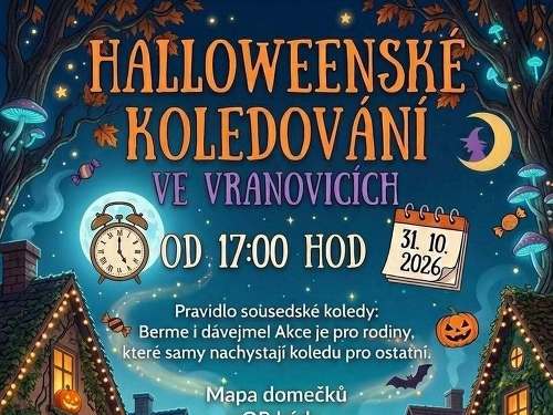 Plakát události Halloweenské koledování ve Vranovicích