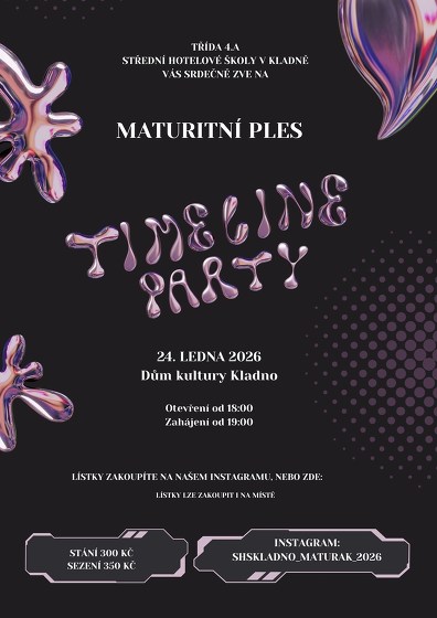 Plakát události Maturitní ples Střední hotelové školy Kladno