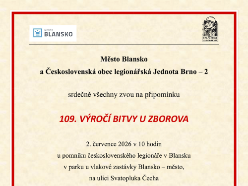 Plakát události 109. výročí bitvy u Zborova