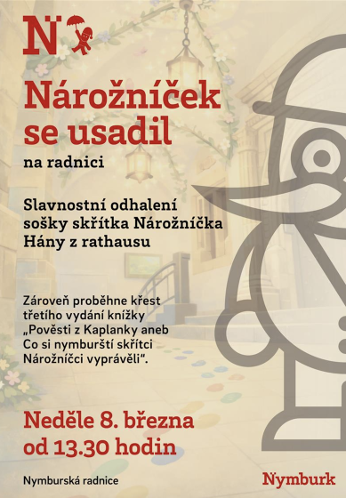 Plakát události Odhalení sošky skřítka Nárožníčka a křest knihy