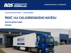 Bítešská dopravní společnost spol. s r. o. nabízí práci na pozici Řidič chladírenského návěsu v obci Velká Bíteš