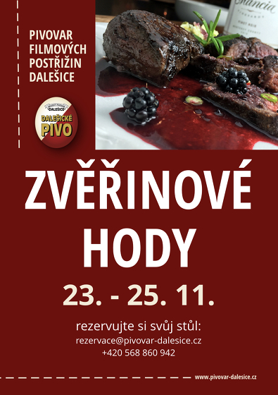 Plakát události Zvěřinové hody v dalešickém pivovaru