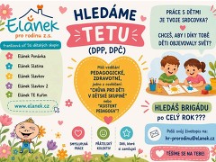 Elánek pro rodinu, z.s. nabízí práci na pozici Vychovatelka dětí v DS Elánek Slavkov u Brna - brigáda v obci Slavkov u Brna