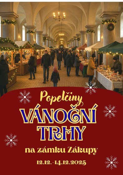 Plakát události Popelčiny vánoční trhy na zámku Zákupy
