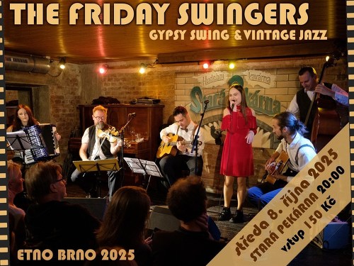 Plakát události Etno Brno 2025 – The Friday Swingers