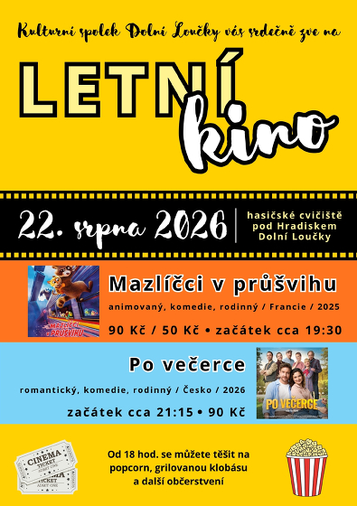 Plakát události Letní kino v Dolních Loučkách