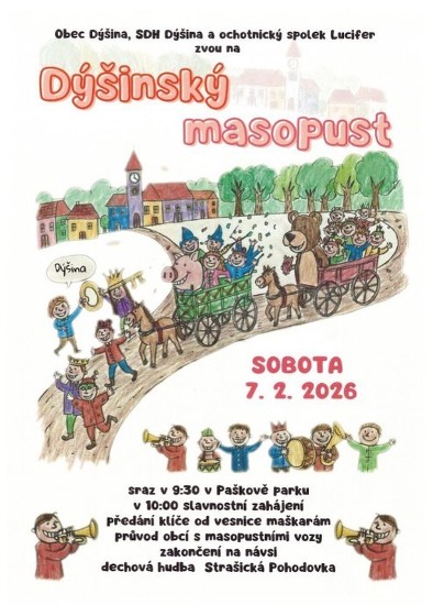 Plakát události Masopustní průvod v Dýšině