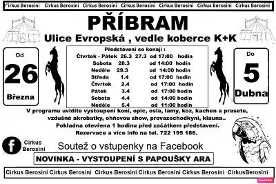 Plakát události Cirkus Berosini v Příbrami