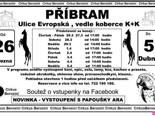 Plakát události Cirkus Berosini v Příbrami